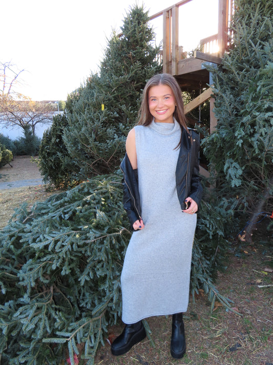 Grey Sweater Maxi Dress