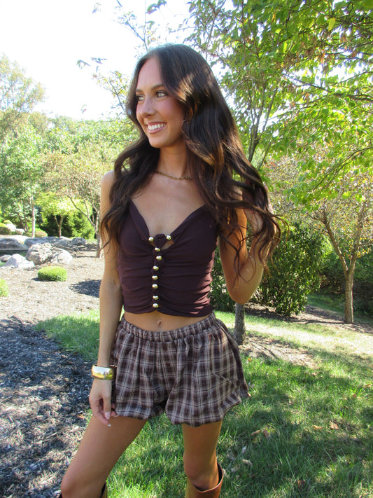 Plaid Bubble Shorts