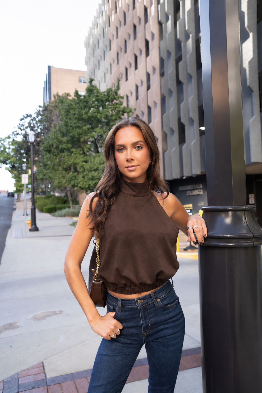Mocha Suede Top