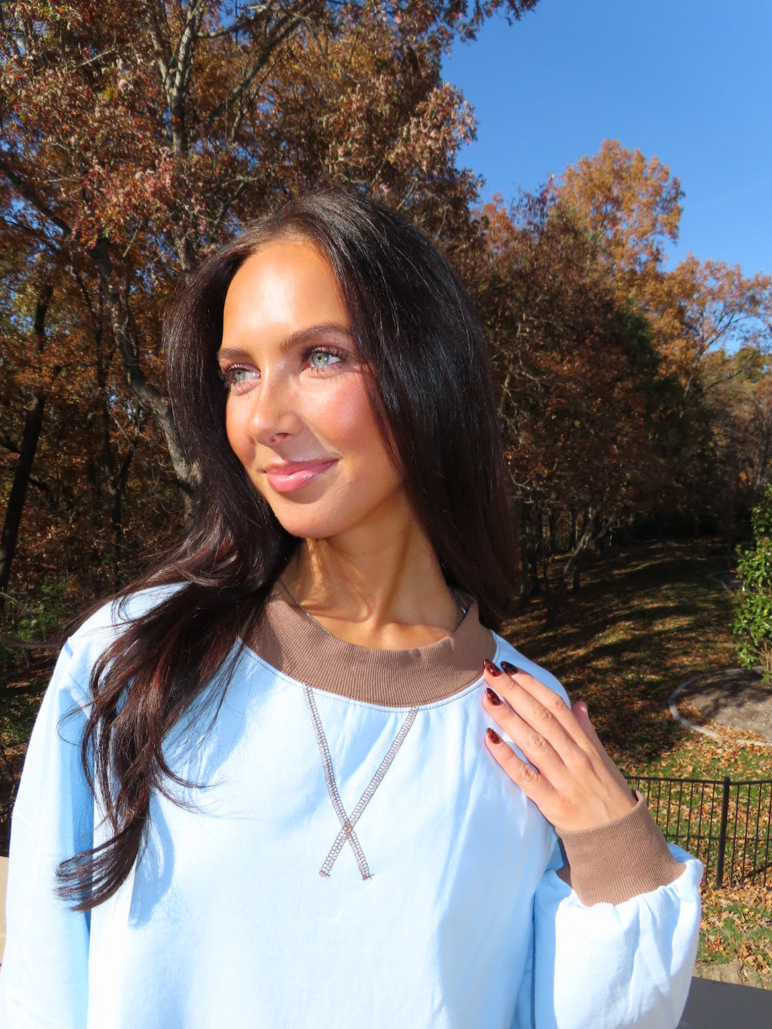 Two-Tone Mockneck Pullover