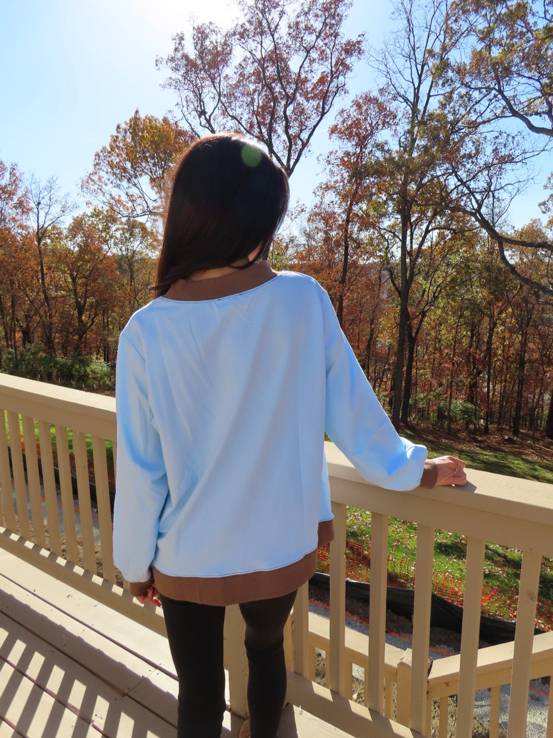Two-Tone Mockneck Pullover