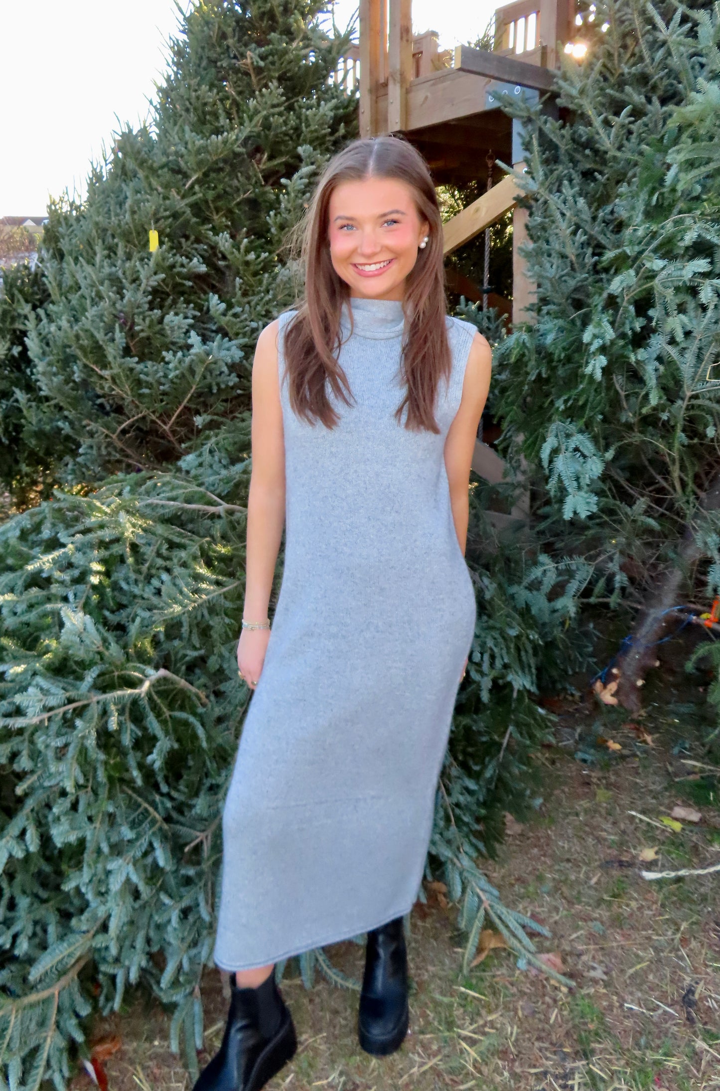 Grey Sweater Maxi Dress