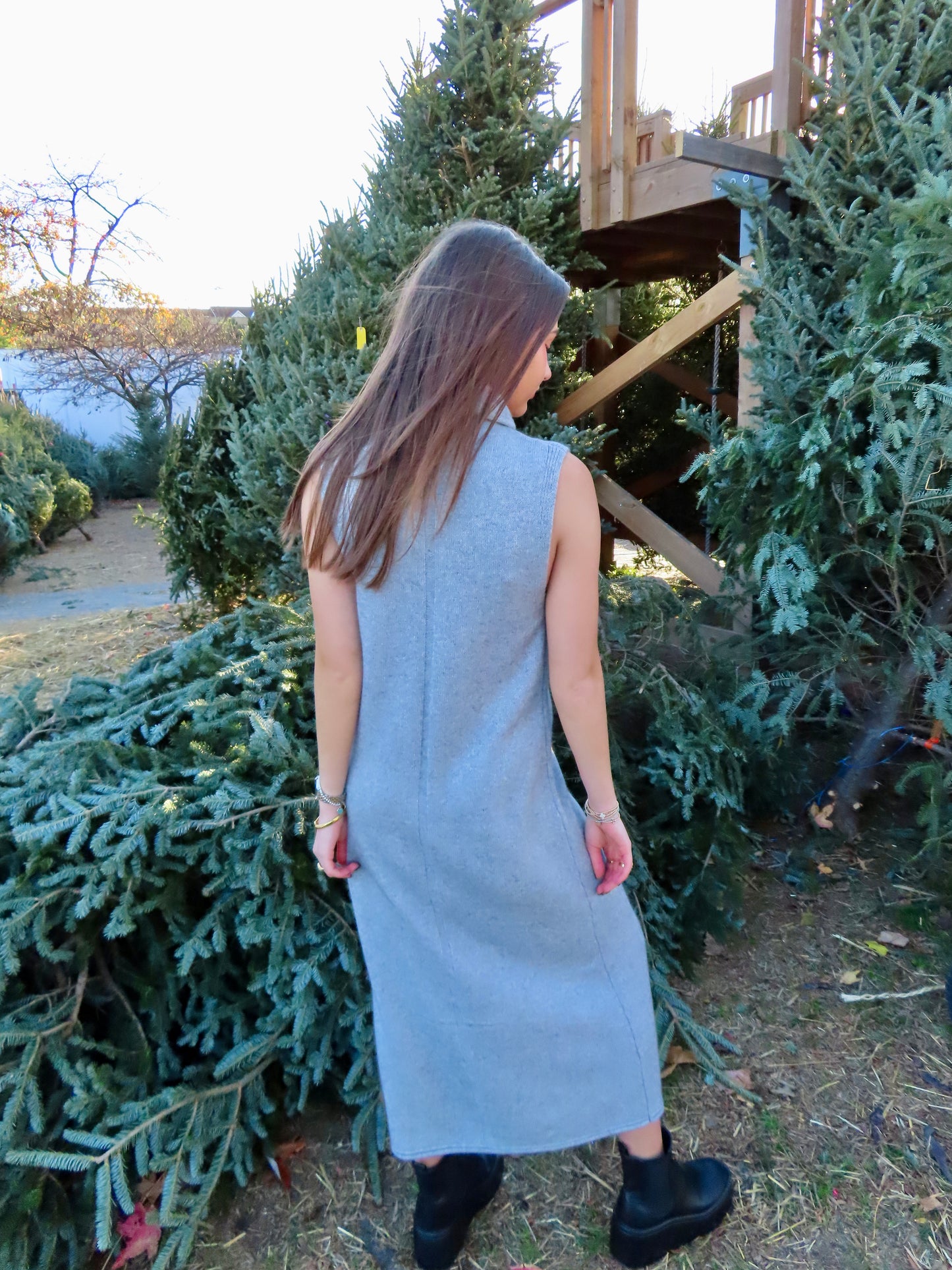 Grey Sweater Maxi Dress
