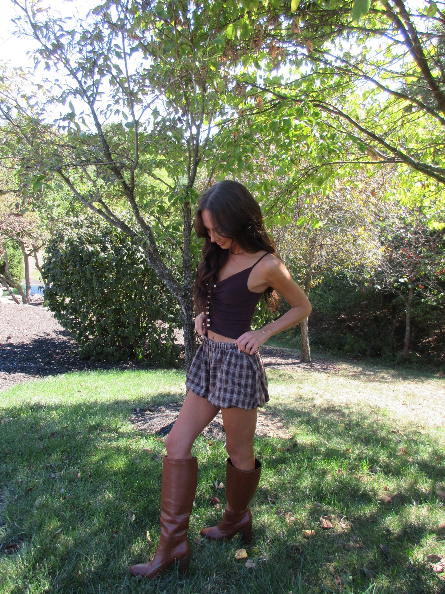Plaid Bubble Shorts